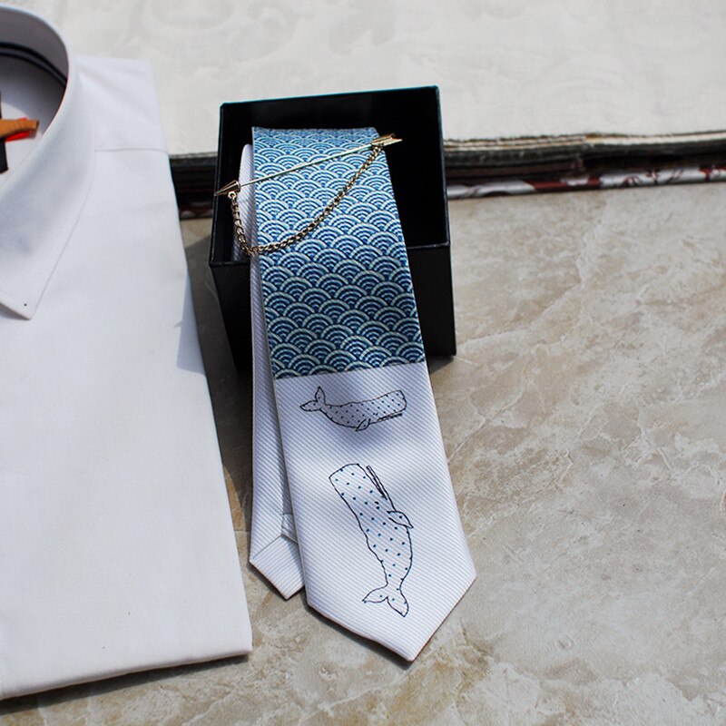 men tie 7CM blue boy original brand handmade silk neck ties for wedding party business