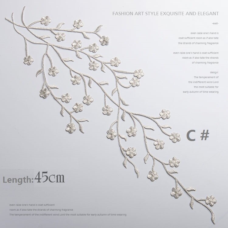 Lace Applique Fabric Flower Embroidered Patches DIY Sewing Applique Embroidery for Clothes Embroidered Patches Iron On: C