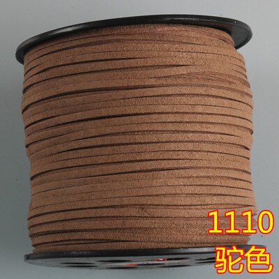 Black White Brown 100 Meters 3mm Flat Faux Suede Velvet Korean Leather Cord String Rope String Lace Jewelry Finding for DIY Chok: 1110