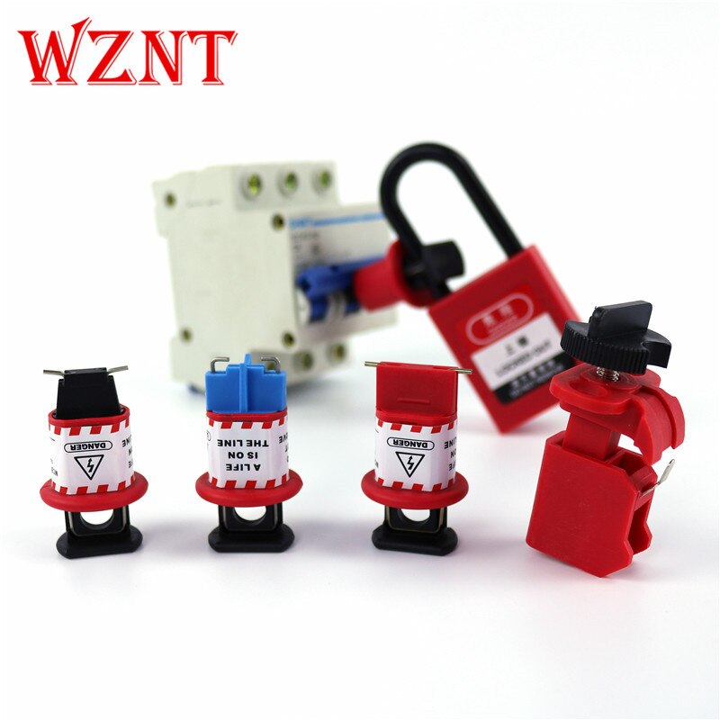 Small circuit breaker lock energy isolation air switch electrical Inside of the needle outward Lock up Safety lock 4 models: 4 model with padlock