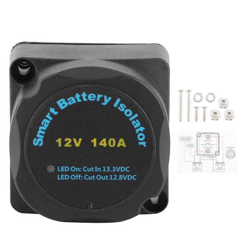Dobbel batteri isolator 12v 140a smart vsr følsom relé  b0401-00101 passe til atv utv båt rv batteri isolator biltilbehør