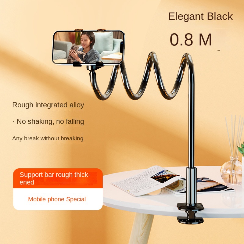 Universal Phone Holder Bed Desk Clip Lazy Flexible Gooseneck Clamp Long Arms Mount For IPhone 8/7/6 Bed Desk Mobile Phone Holder: black