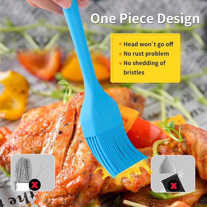 Basting Brush Silicone Pastry Baking Brush BBQ Sauce Marinade Meat Glazing Oil Brush Heat Resistant Kitchen Cooking Tools
