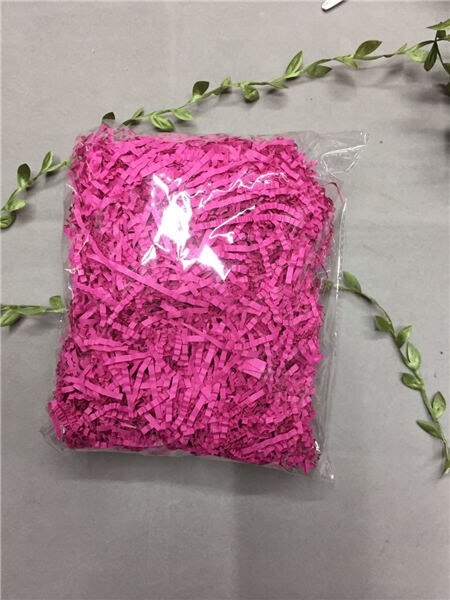 2 poser raffia strimlet krøllet papir konfetti boks fyllmateriale bursdag bryllupsfest rekvisita: Rosenrød