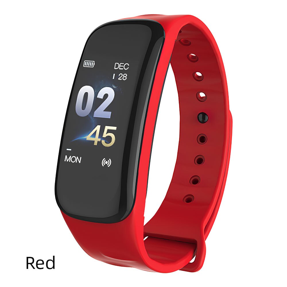 Smart Armband Fitness Polsbandje Hartslagmeter Slimme Band Tracker Pulse Stappenteller Bloeddrukmeting Activiteit: Rood