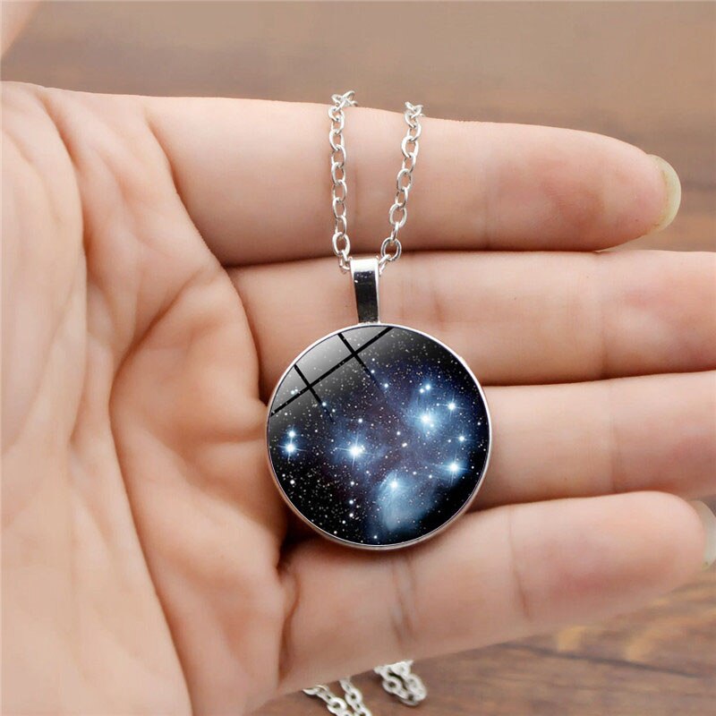 Handgemaakte Pleiaden Ster Cluster Hanger Universe Galaxy Ketting Ruimte Sieraden 3 Kleuren Vergulde Hanger Sieraden