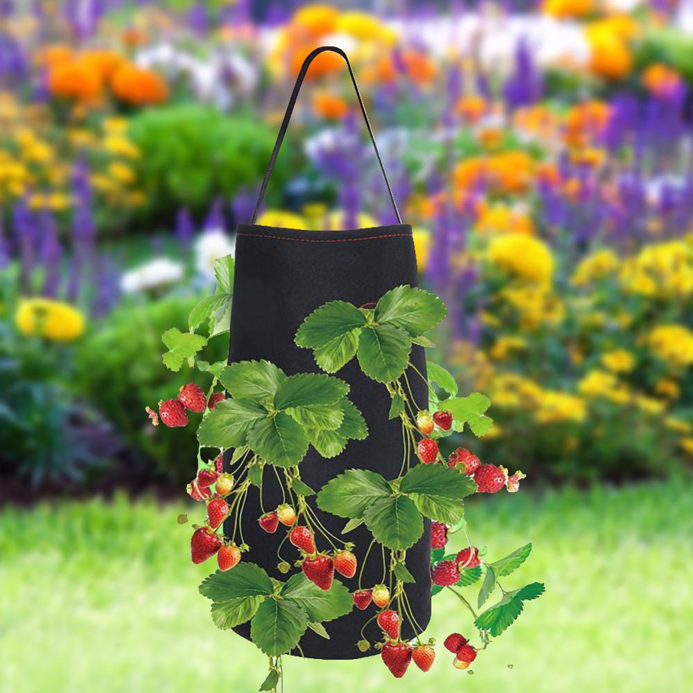 Morango plantio crescente saco diy pe tecidos recipiente sacos crescer plantador bolsa raiz bonsai planta pote jardim suprimentos