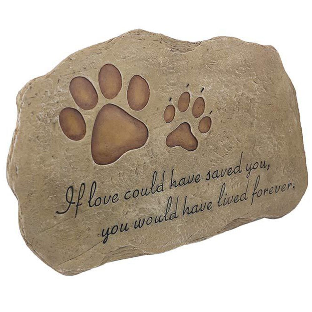 Hond Grafsteen Poot Afdrukken Huisdier Herinnering Memorial Stone Plaque Tuin Steen