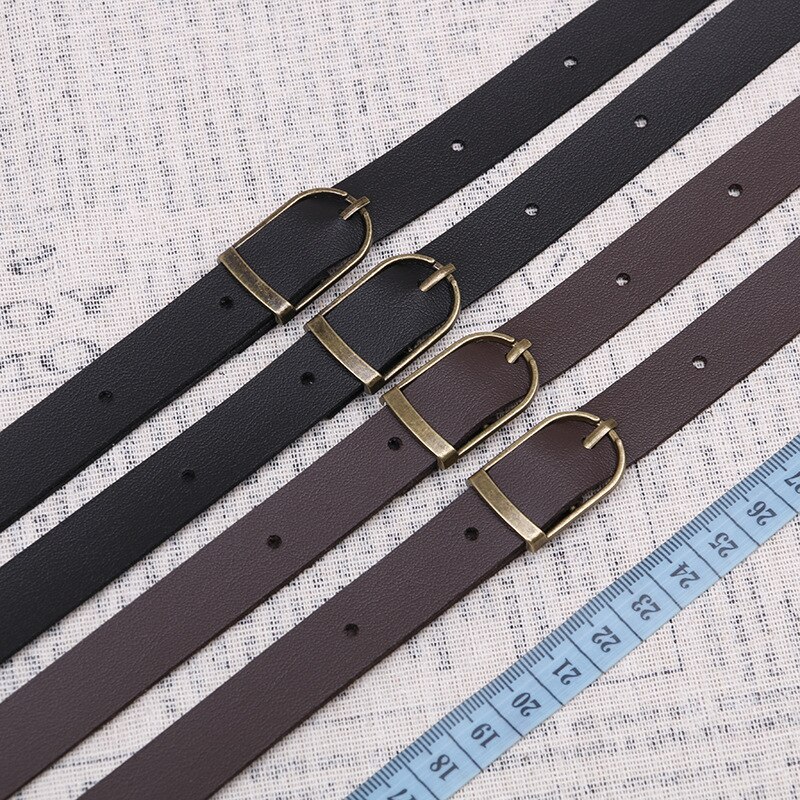 Tirantes de cuero para mujer y hombre, tirantes Unisex de 1,5 cm de ancho, tirantes negros, accesorios de ropa de 75cm