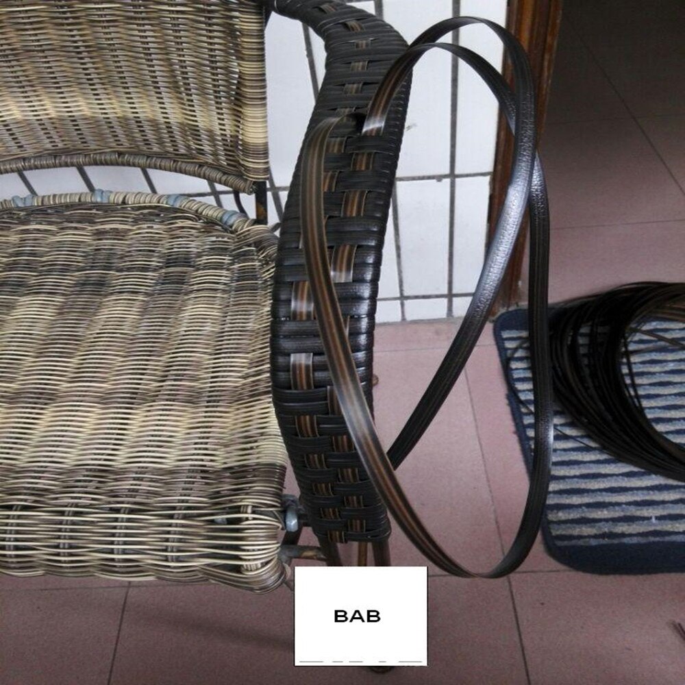 Coffee gradient flat synthetic rattan weaving material plastic rattan for knit and repair chair table,storage basket,ect