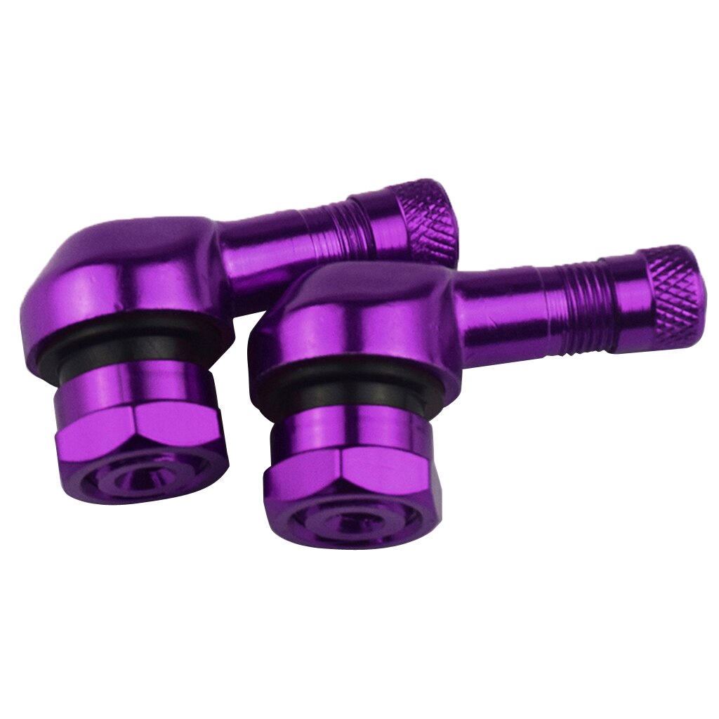 2pcs Motorcycle Rim Wheel Tire Valves Stem Cap 90 Degree Angle CNC Aluminum Alloy Air Tire Cover 17mm Tubeless Valve Stems Parts: Purple as described