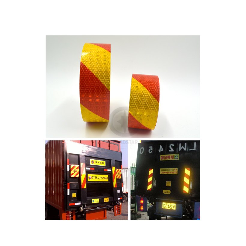 5cmx3m Dual Color Safety Self Adhesive Warning Tape with Twill Printing