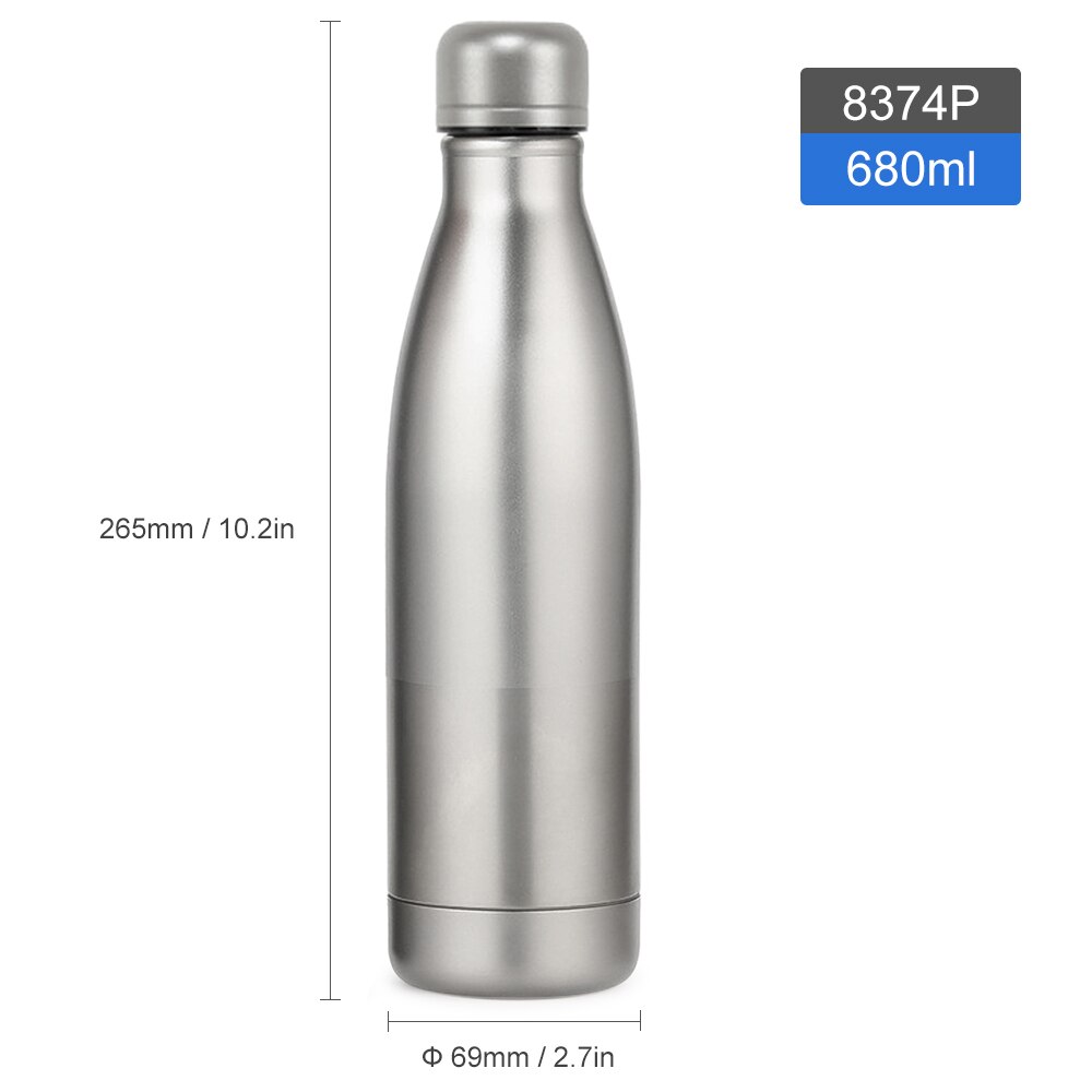 Lixada 550ml / 680ml Bottiglia di Acqua di Titanio Leggero Bottiglia di sport tutto'aria Aperta per il Campeggio Escursionismo Escursioni in Bicicletta Zaino in Spalla: 8374P 