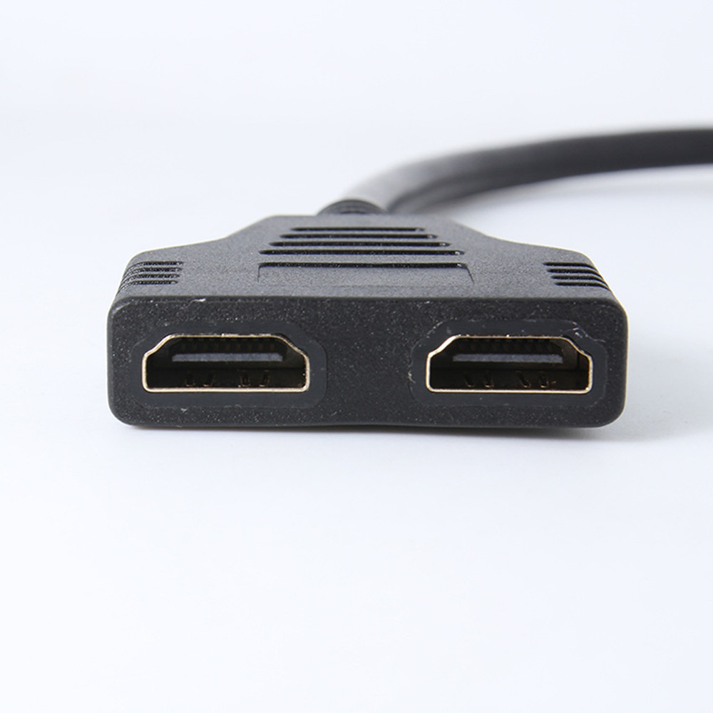 HDMI 2 Dual Port Y Splitter 1080P HDMI v1.4 Male to Double Female Adapter Cable 1 In 2 Out HDMI Converter Connect Cable Cord