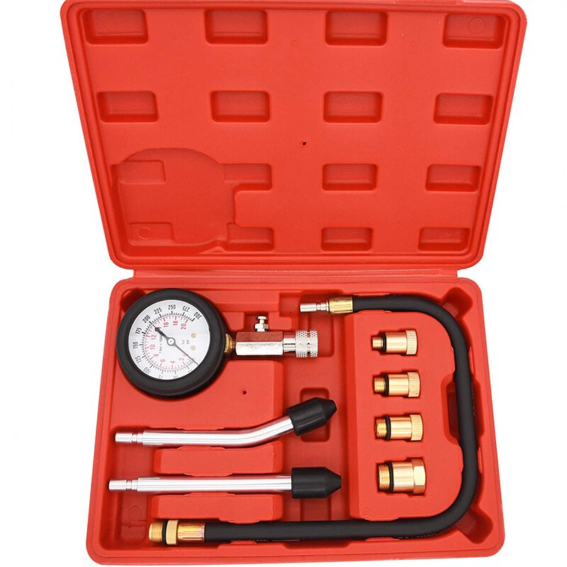 Gasoline Engine Compression Tester Auto Petrol Gas Engine Cylinder Automobile Pressure Gauge Tester Automotive Test Kit 0-300psi