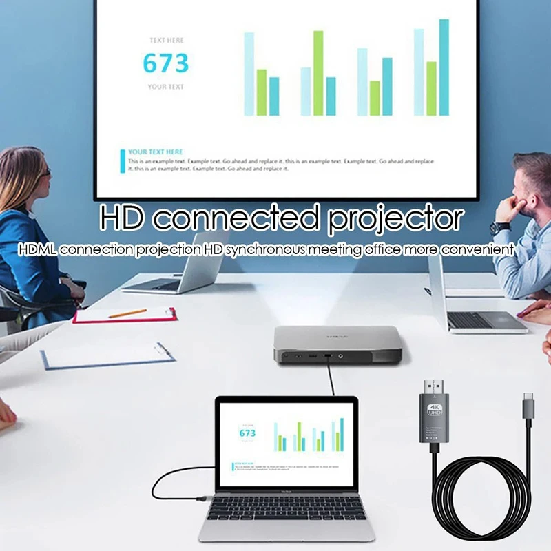 HDMI Cable 4K 60Hz HDTV Video Conversion Cable USB C Cable TYPE C To HDMI Same Screen Cable TV Computer Screen Projection Cable