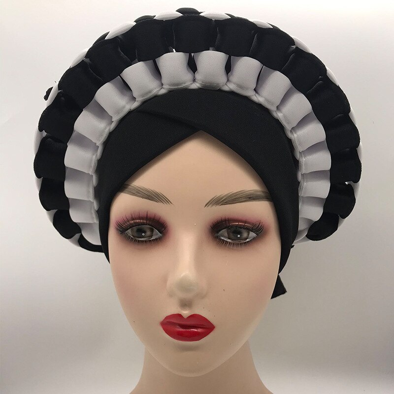 Turbantes africanos para mujer, diademas de auto, para boda tradicional, turbante nigeriano, turbante musulmán: 3