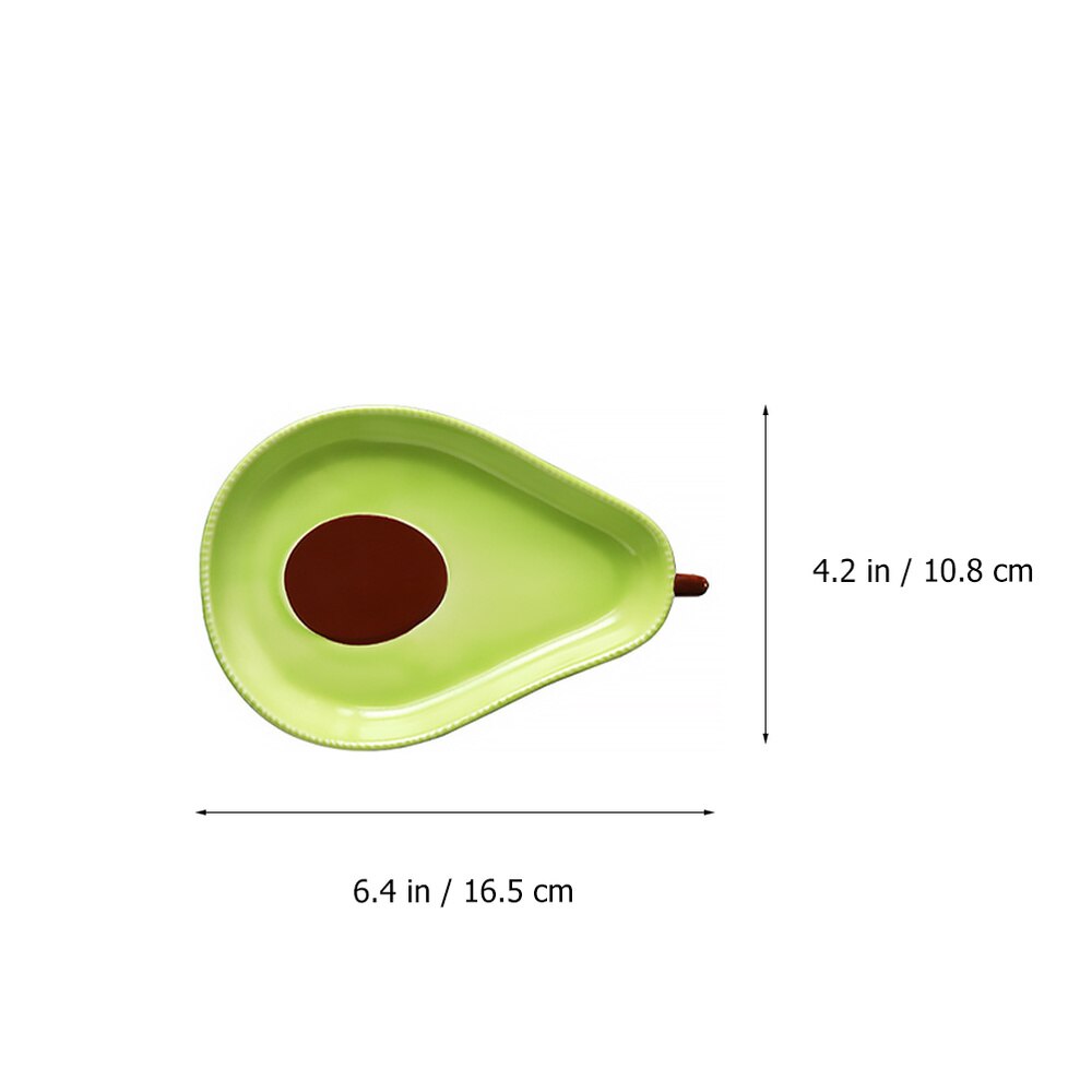 Plato de cerámica con forma de aguacate, plato delicado y duradero Adorable para servir alimentos, contenedor de alimentos, vajilla de cerámica para el hogar, 1 ud.