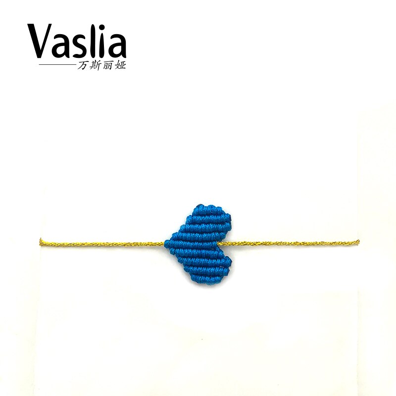 VISALIA-pulsera trenzada con forma de corazón para mujer, de la suerte arcoíris brazalete con, hilo simple de , joyería hecha a mano, el mejor de verano: blue