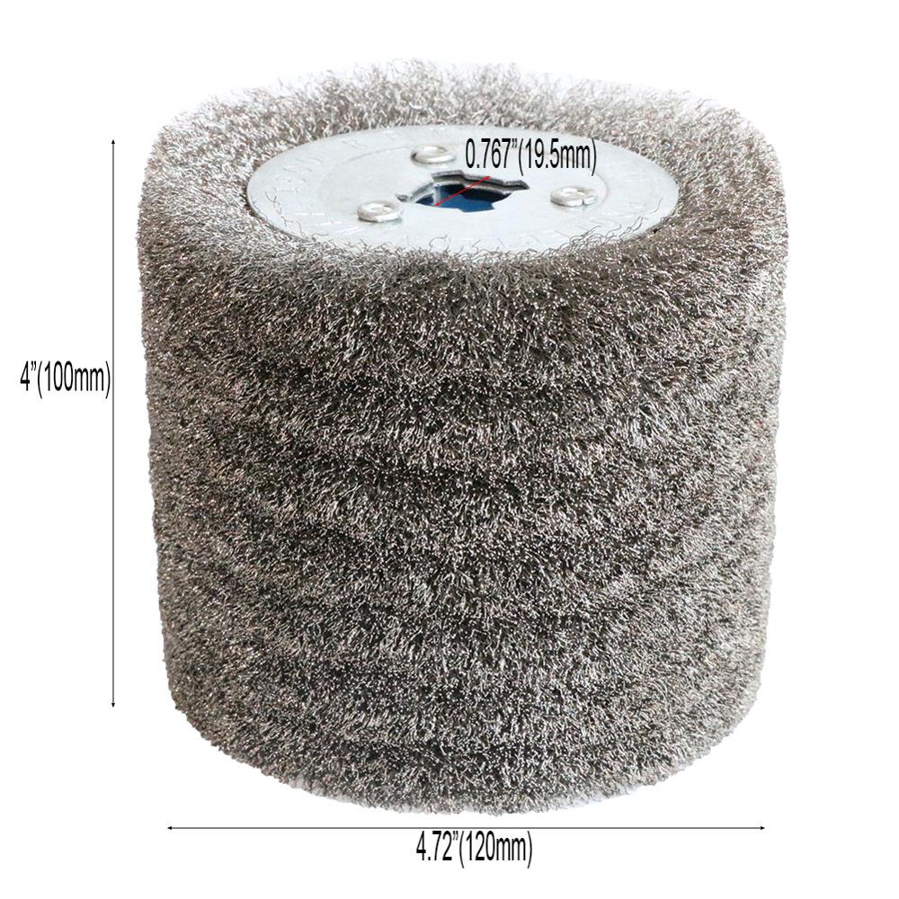 1 st rostfritt stål borsthjul trä öppen färg polering avgräshjul för elektrisk randmaskin