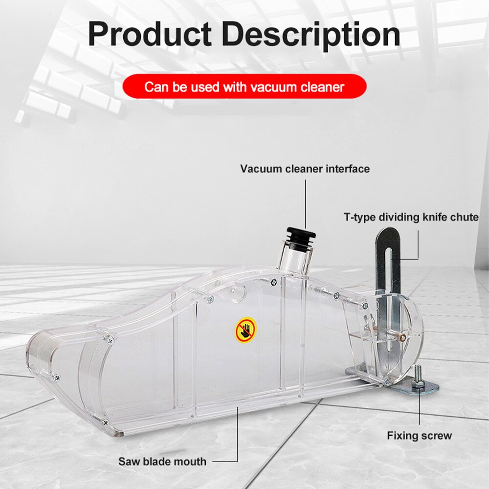 Couvercle de protection pour scie de Table, bricolage, coque de sécurité, support universel, outil de distribution, tuyau Transparent Anti-poussière, routeur à bois