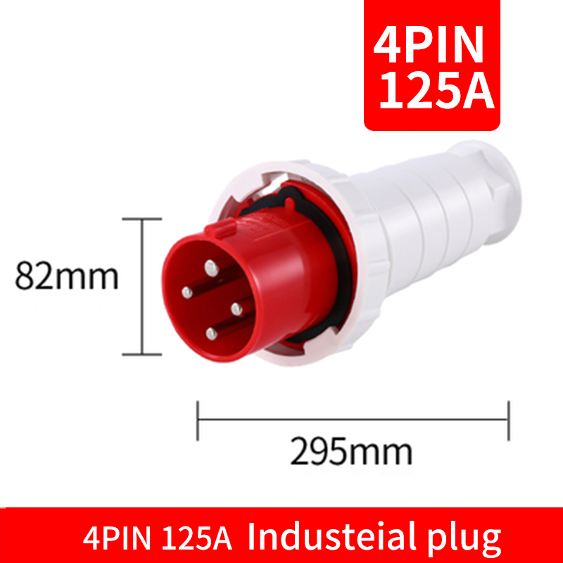 Waterproof Industrial Plug3 Pole 4 Pole 5 Pin dustproof socket IP67 Male and Female 63a 125a Mounted industrial socket 380V 415V: Yellow