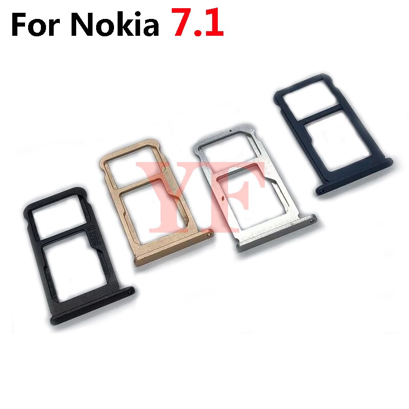 Sim Tray Holder For Nokia 7.1 Plus SIM Card Tray Slot Holder Adapter Socket Repair Parts