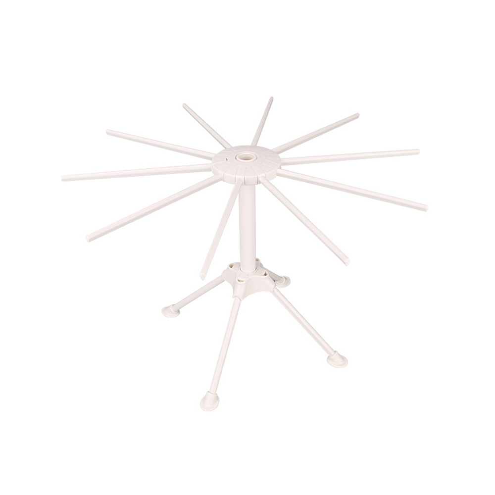Noddle Drying Shelf Manual Rotating Folding Pasta Drying Stand 10 Bars Noodle Dryer Noodle Drying Stand Spaghetti Drying Rack: White