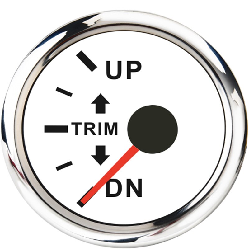 52mm båt marine påhengsmotor trim tilt måler vanntett  ip 67 up- dn trim måler for 0-190 ohm venstre side med bakgrunnsbelysning