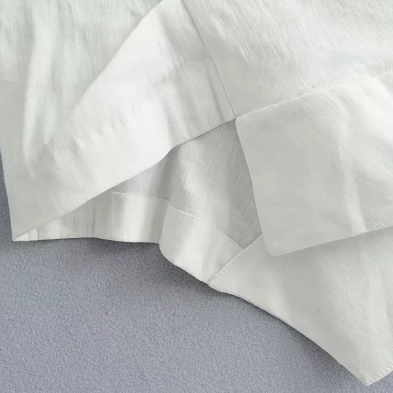 Chemise asymétrique à manches longues pour femme, plissée, décontractée, couleur blanche, été, style biais col chic hauts streetwear S5526