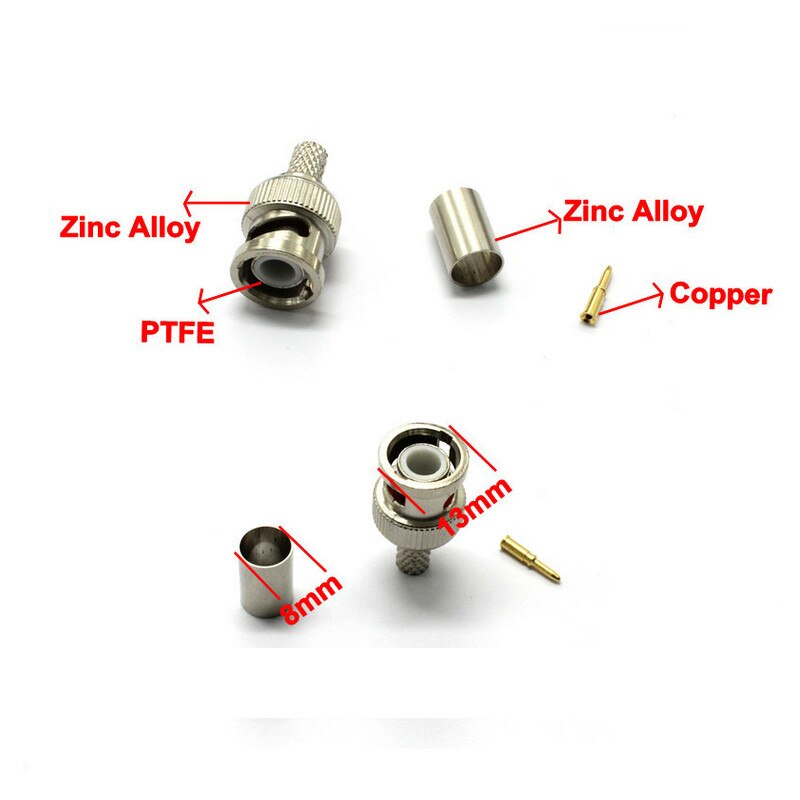 Crimp Type CCTV BNC Connector for CCTV System