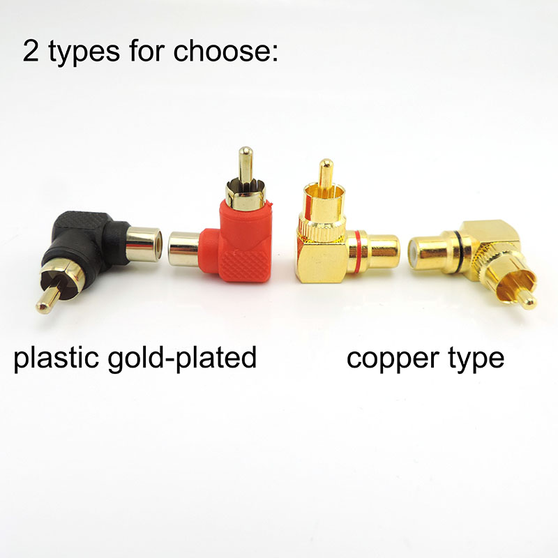 90 Degree RCA Connector Male To Female M/F Right Angle Plug Adapters L type Elbow for cctv camera Audio q1