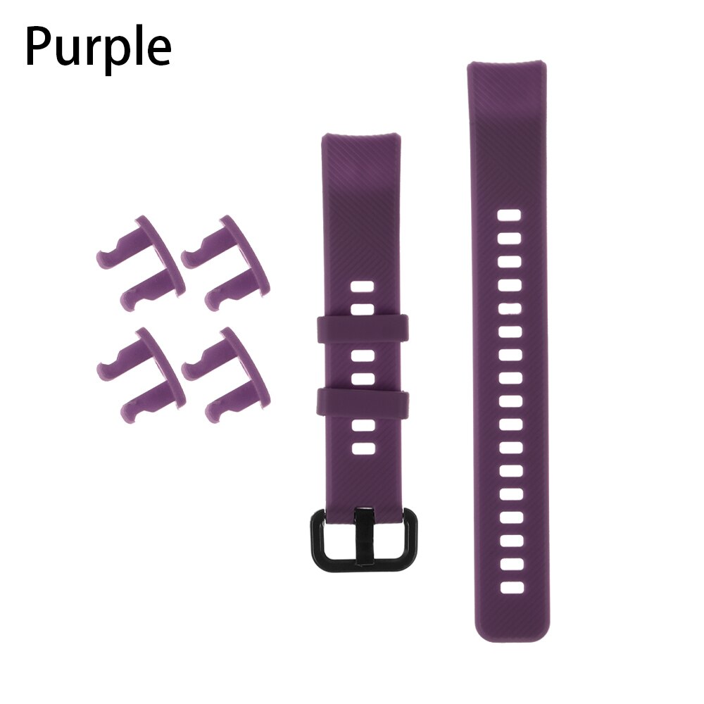 Colorful Silicone Wristbands Watch Band Replacement Strap Smart Watch Bracelet Strap For Honor Band 5 4: Purple