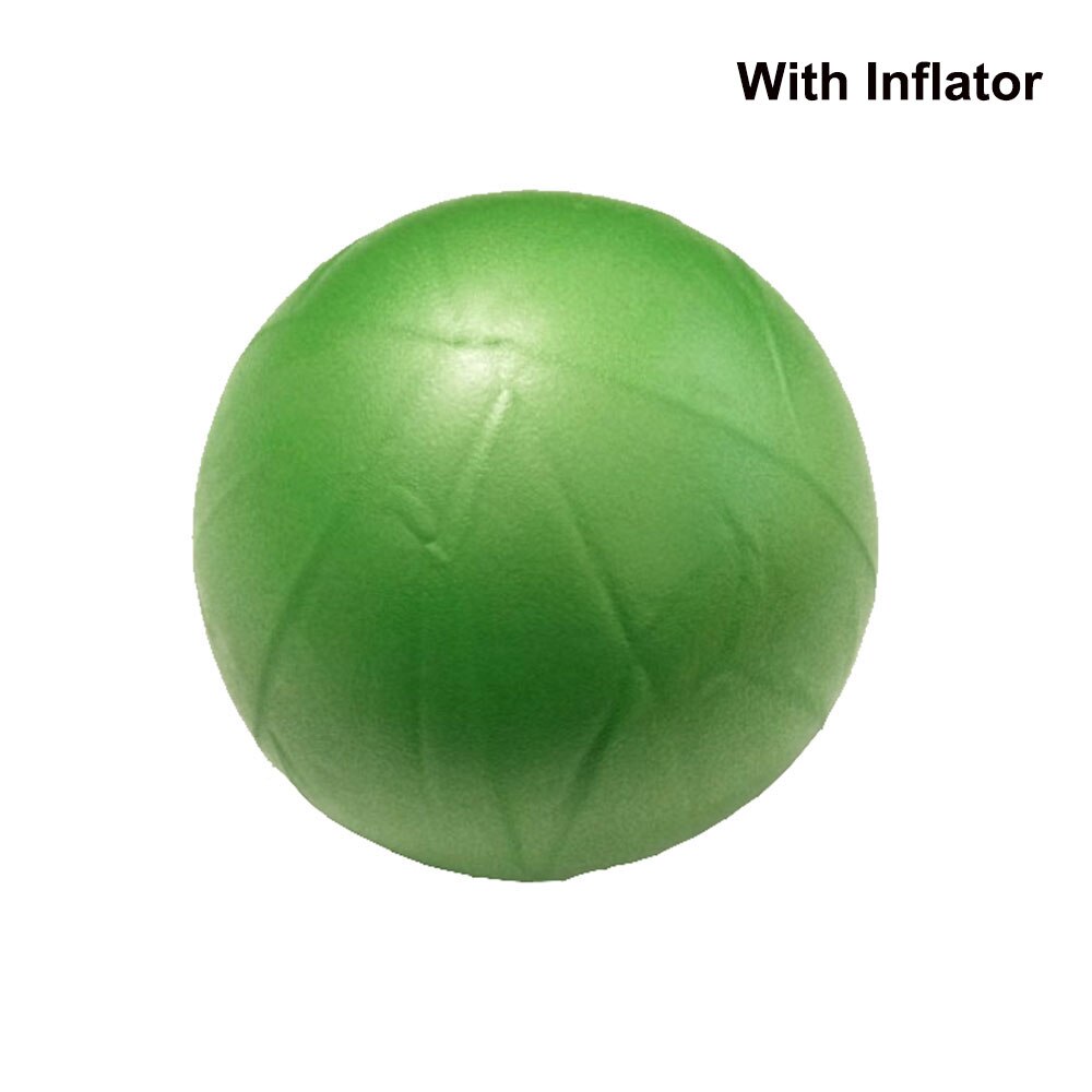 25cm Yoga Ball Exercise Gymnastics Pilates Ball Balance Exercise Gym Sports Ball PVC Indoor Home Training Mini Yoga Ball: green with Inflator
