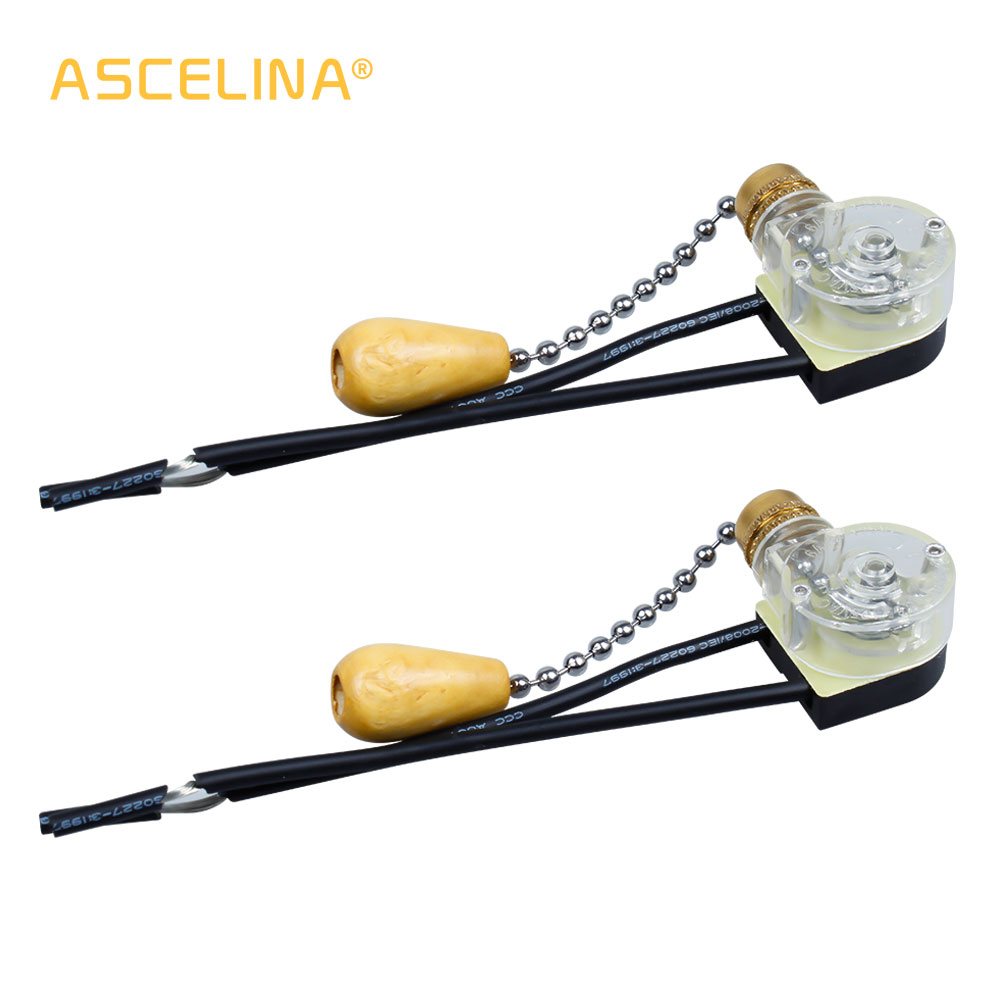 1Ps 3A 250VAC Momentary Action Ceiling Fan Two Wires Light Pull Chain Switch push in wire connectors starter led controle