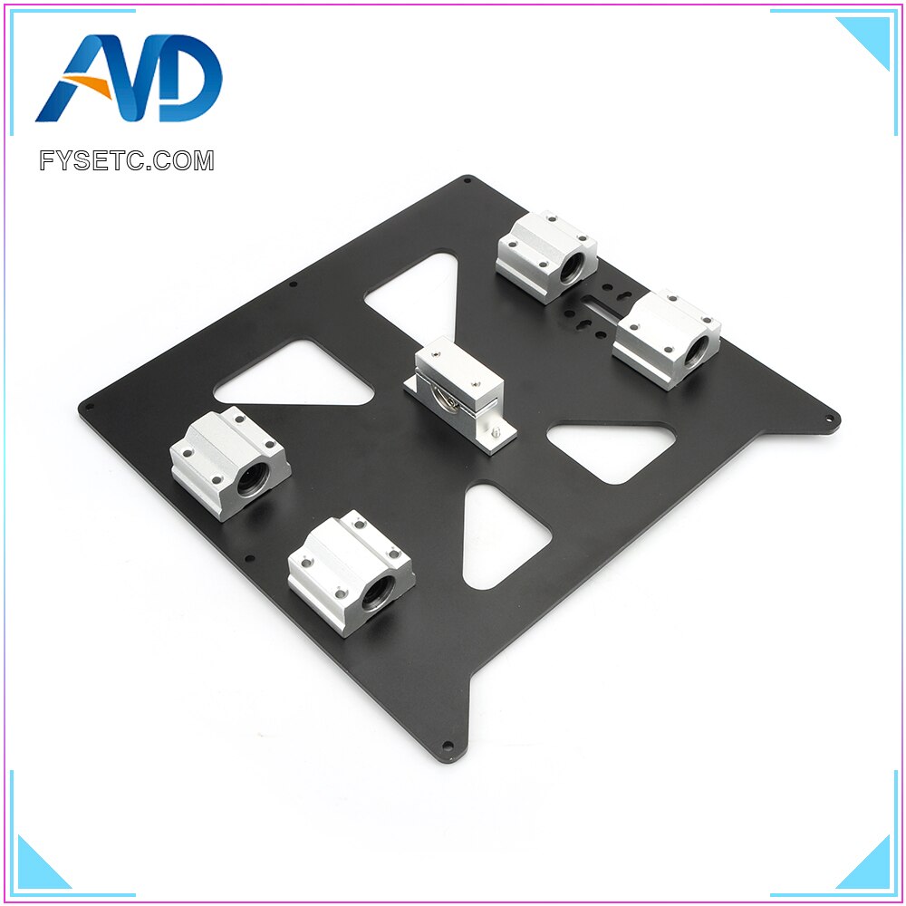 Aluminium Y Wagen Eloxiert Platte Mit SC8UU pgrade Prusa i3 V2 Heißer Bett Unterstützung Platte Für Prusa i3 RepRap DIY 3D Drucker teile