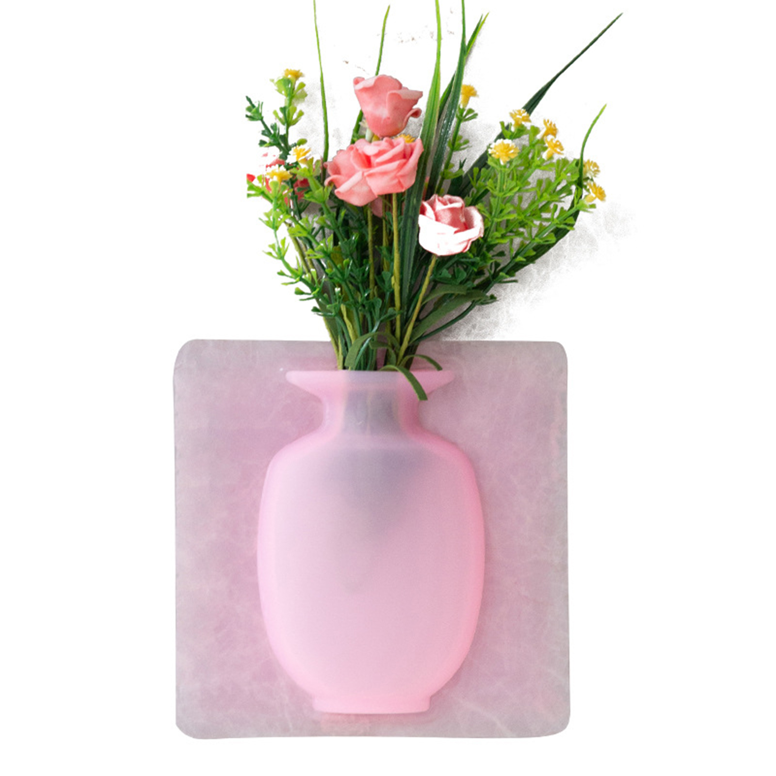 Planteur d&#39;intérieur suspendu en plastique, couvercle de fleurs, rond, boîte de rangement, DIY, 1 pièce: Rose