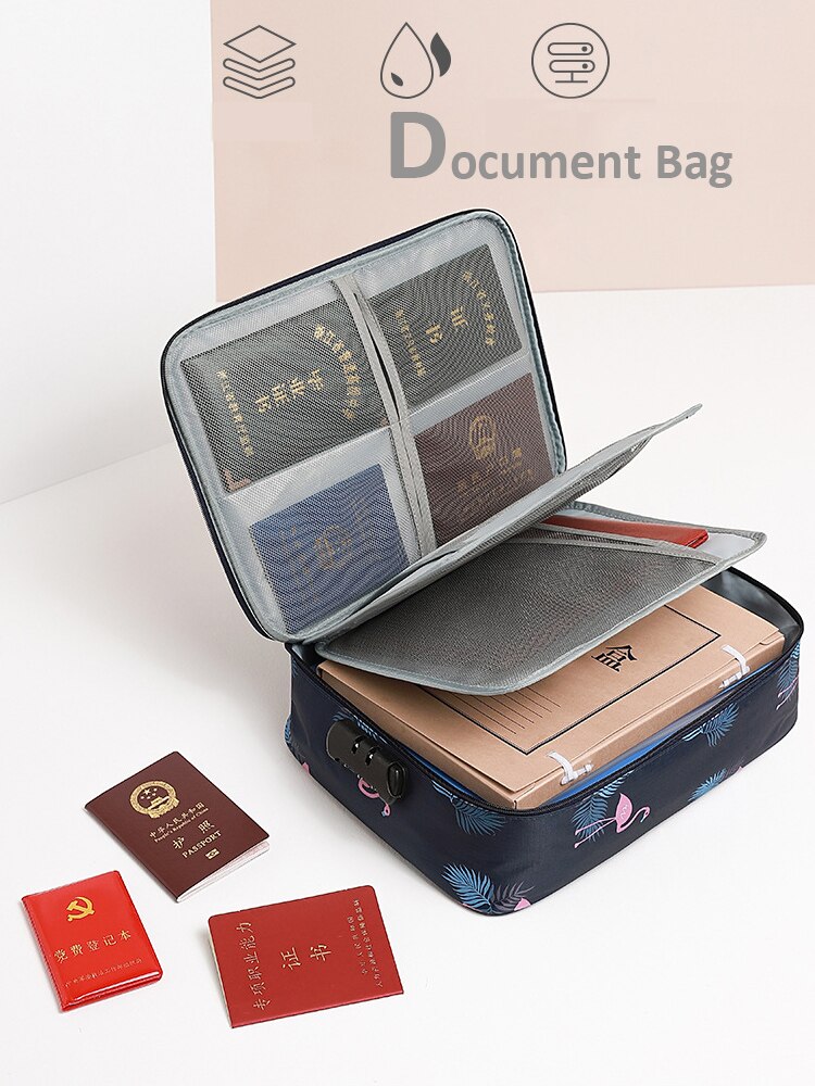 Waterproof Briefcases Woman Home Certificate Invoice Storage Bag Man Business Travel Multifunction Document Package Accessories