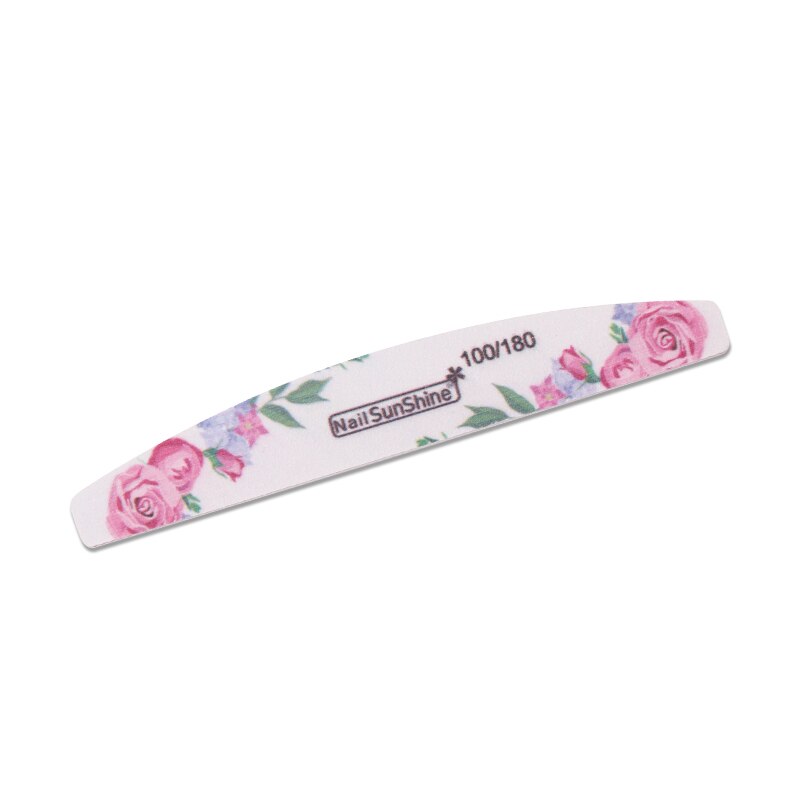 Lidan-limas de uñas con patrón , 2 piezas, doble cara, , herramientas de lijado, media luna, para manicura: Gris