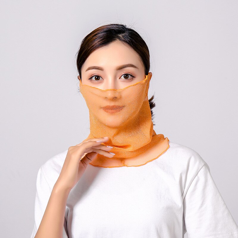 neue Gold seide Gesicht Maske Schutz Frauen Sonne Schals Hals Abdeckung fest drucken Dame Wandern Reiten Mund Schal Ring wickelt: 11