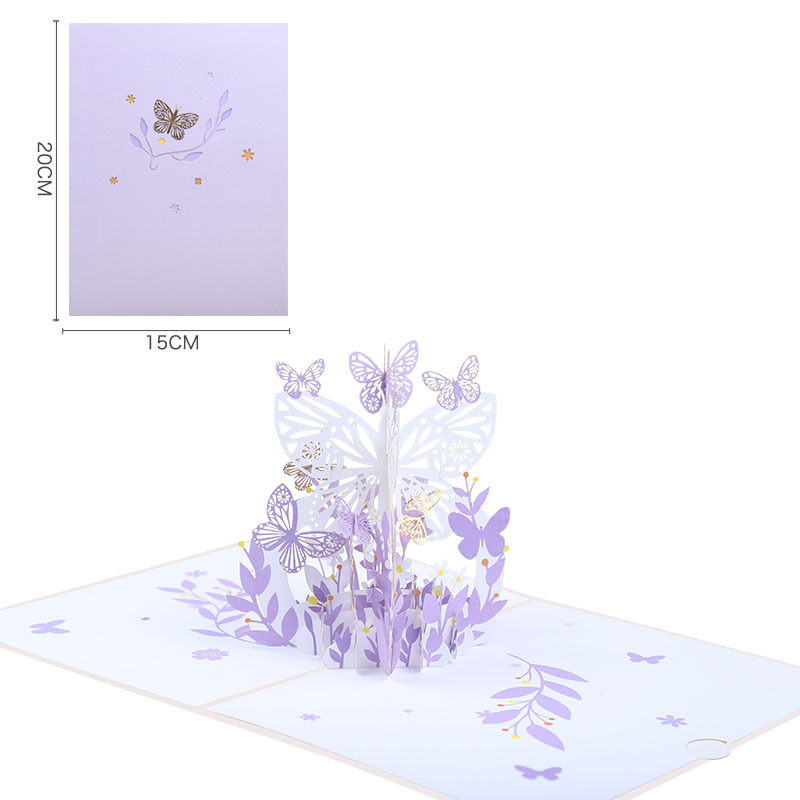 Butterfly Flower Pop Up 3D Greeting Card With Envelope Message Card Teacher Couple Thanksgiving Day Valentine Day