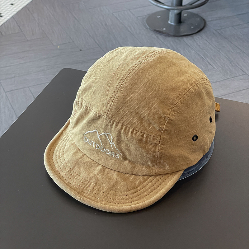 Casquette de Baseball Japonaise à Bord Court pour Homme et Femme, Visières Brodées en Coton Doux, Casquette à Visière pour Protection Solaire, Style Coréen, pour l'Extérieur: vert militaire