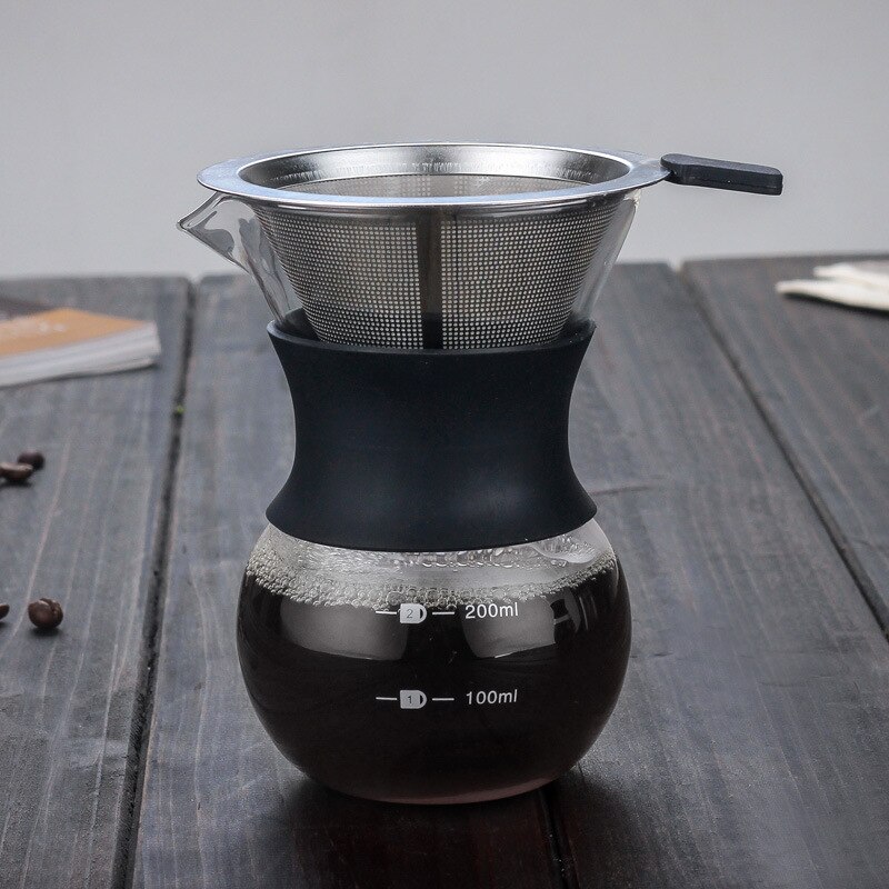 Pour Over Coffee Maker with Borosilicate Glass Manual Coffee Dripper Brewer DTT88