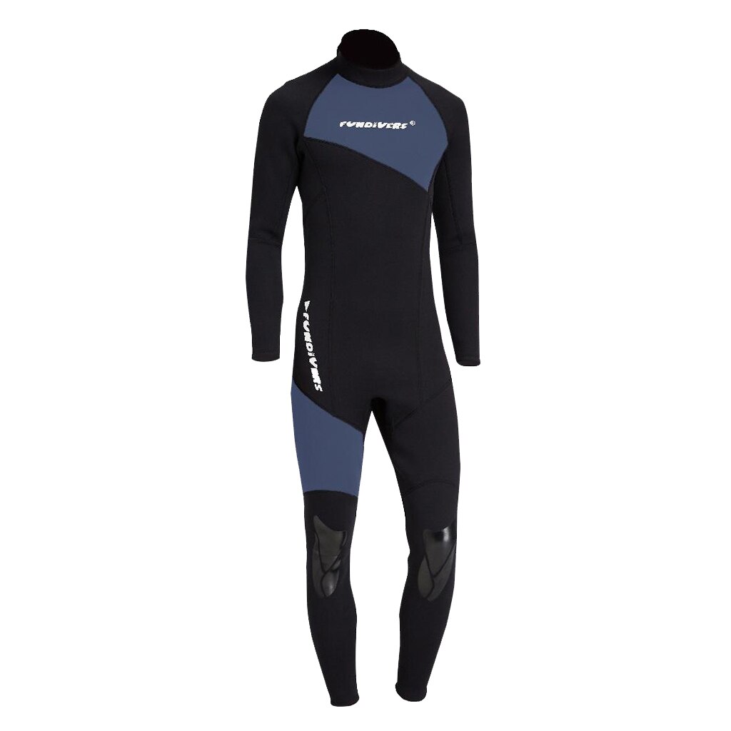 Stretchy Duiken Huid Pak Volwassen 1.5Mm Wetsuit Met Knie Pad Terug Zip Jumpsuit: Gray 2XL
