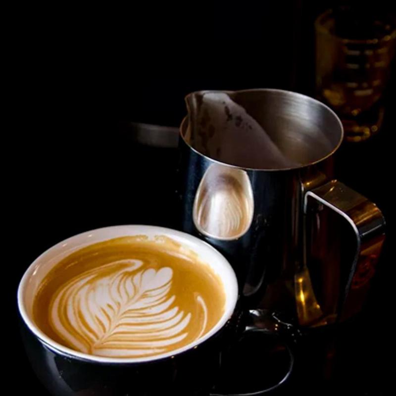 350/600ml rustfrit stål skumkande krukke træk blomsterkop kaffe mælkekrus mælkeskummer med skala latte art køkkenadgang