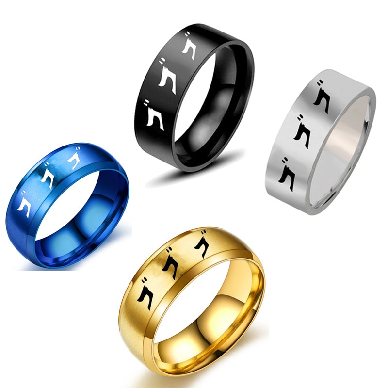 Japanese anime JOJO men&#39;s ring Trendy Personality hip-hop rock Men&#39;s Titanium Steel Ring Jewelry