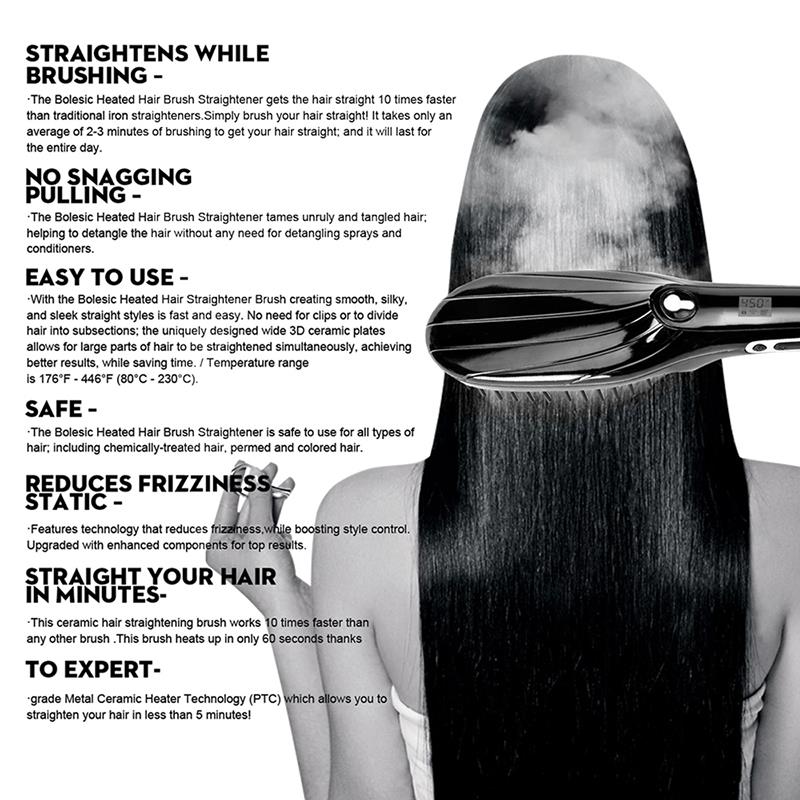Vapeur cheveux lisseur brosse femmes céramique redressage peigne Steampod lisseur Salon de coiffure vapeur Styler