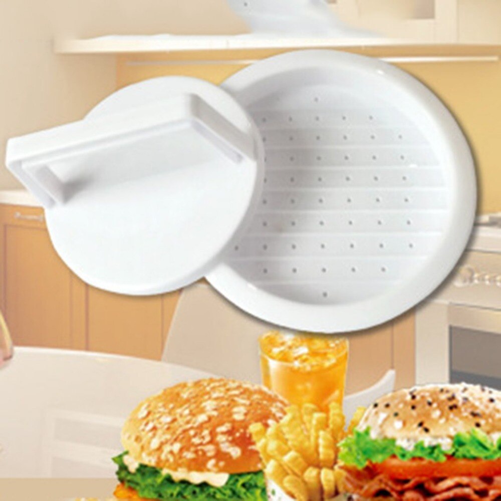 1 uppsättning gör-det-själv-hamburger-köttpressverktyg bifftillverkare köttburgermaskin form livsmedelsklassad hamburgerpress hamburgermaskin i plast