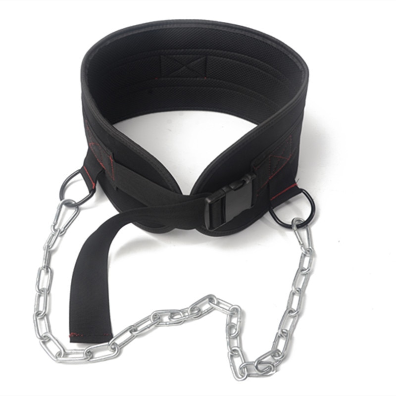 Premium Gewichtheffen Riemen Dip Riem Met Ketting Voor Pullups Powerlifting Comfortabele Neopreen Taille Ondersteuning Crossfit Training