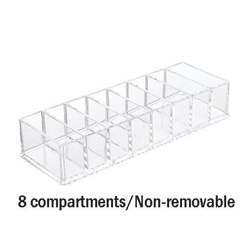Caja de almacenamiento de acrílico transparente para cosméticos, soporte para maquillaje, organizador de maquillaje de joyería para el hogar, cajas de almacenamiento de escritorio de plástico: 8 grid
